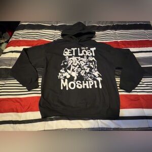 SNOT DONT GET LOST IN THE MOSHPIT Black Graphic Hoodie